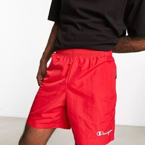 Champion nylon warm-up shorts in red